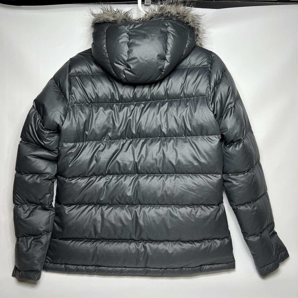 Columbia Puffer Jacket Duck Down Removable Faux Fur Hood Womens