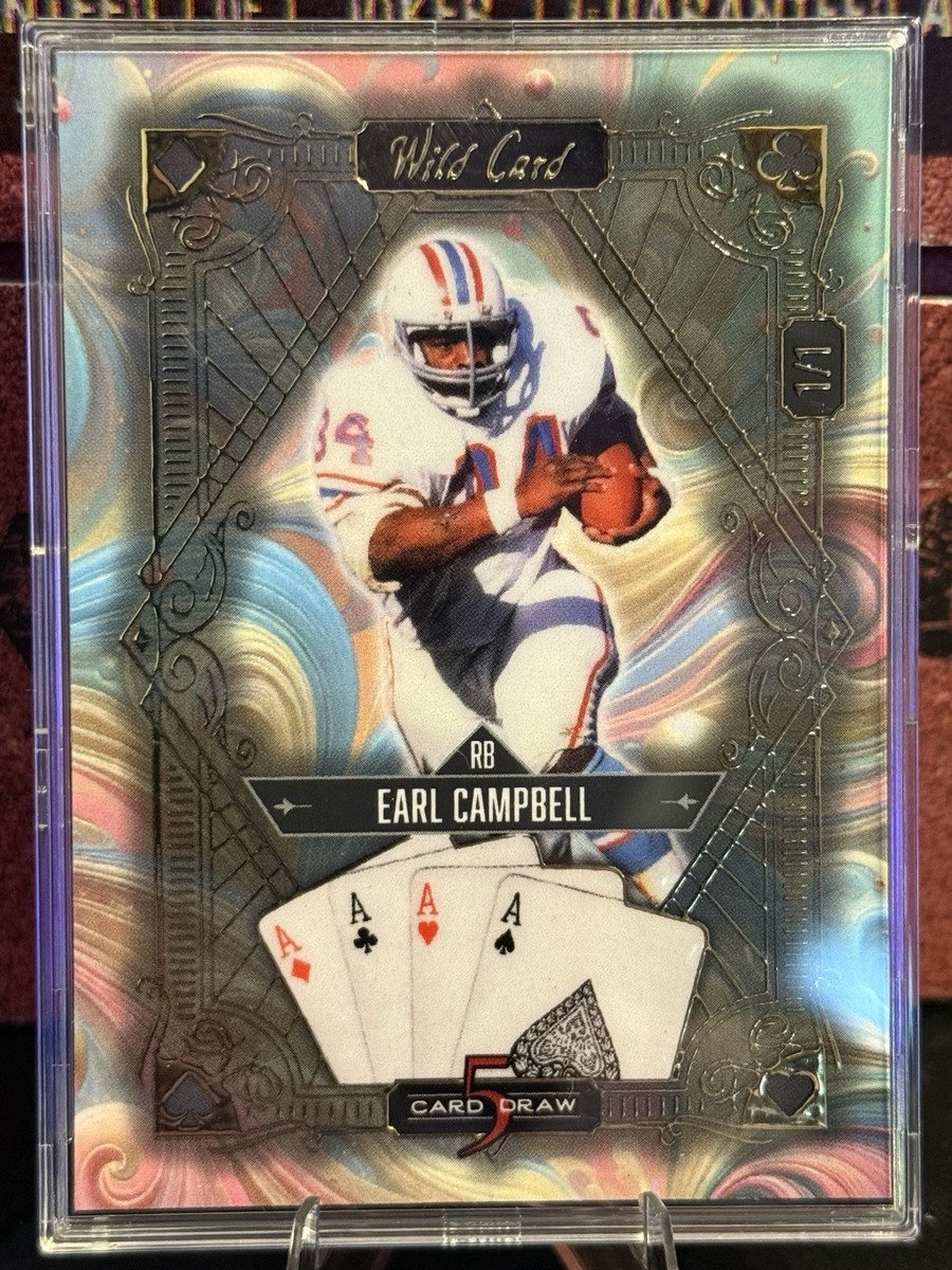 2024 wild card 5 card draw football Earl Campbell 1/1 | eBay