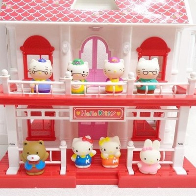 Hello Kitty Doll House Set Mascot x 8 Furniture x24 Complete 90's