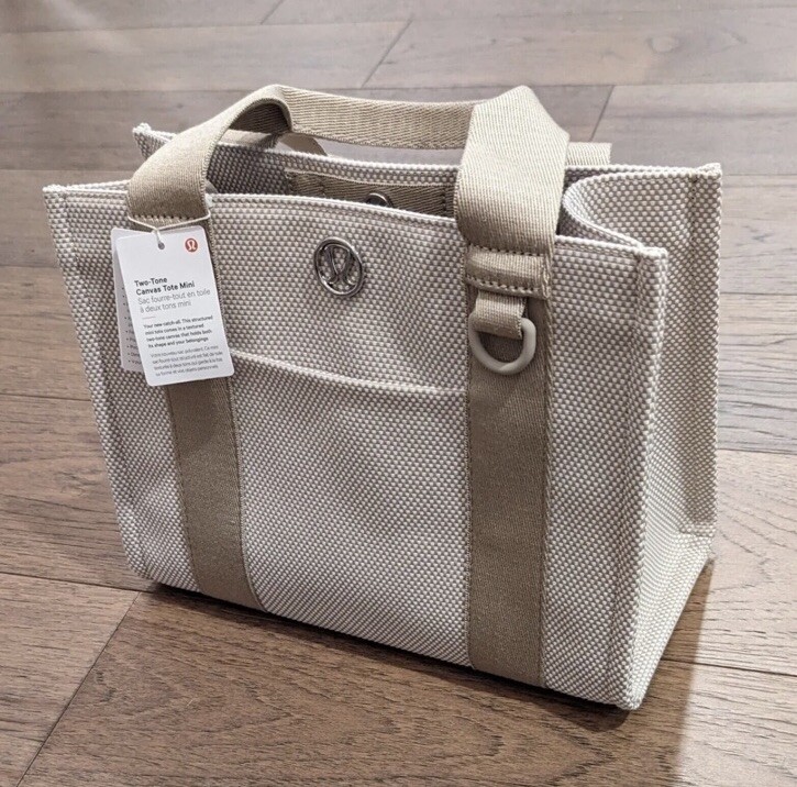 LULULEMON Canvas Tote Bag MINI 4.5L MOJAVE TAN/LIGHT IVORY- NEW