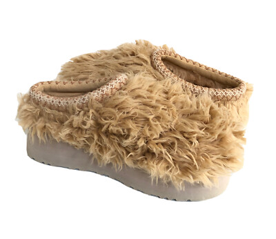 UGG FLUFF MOMMA SUGAR TASMAN OAT PLATFORM SLIPPERS SHOES US 7 / EU