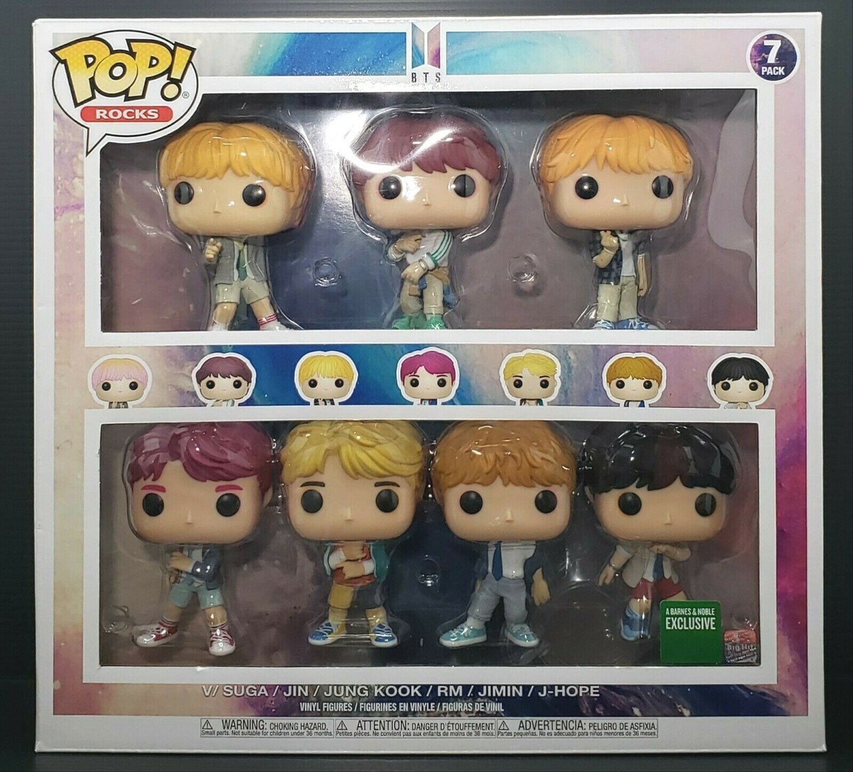 Funko Pop! BTS 7-Pack V, Suga, Jin, Jung Kook, RM, Jimin & J-Hope