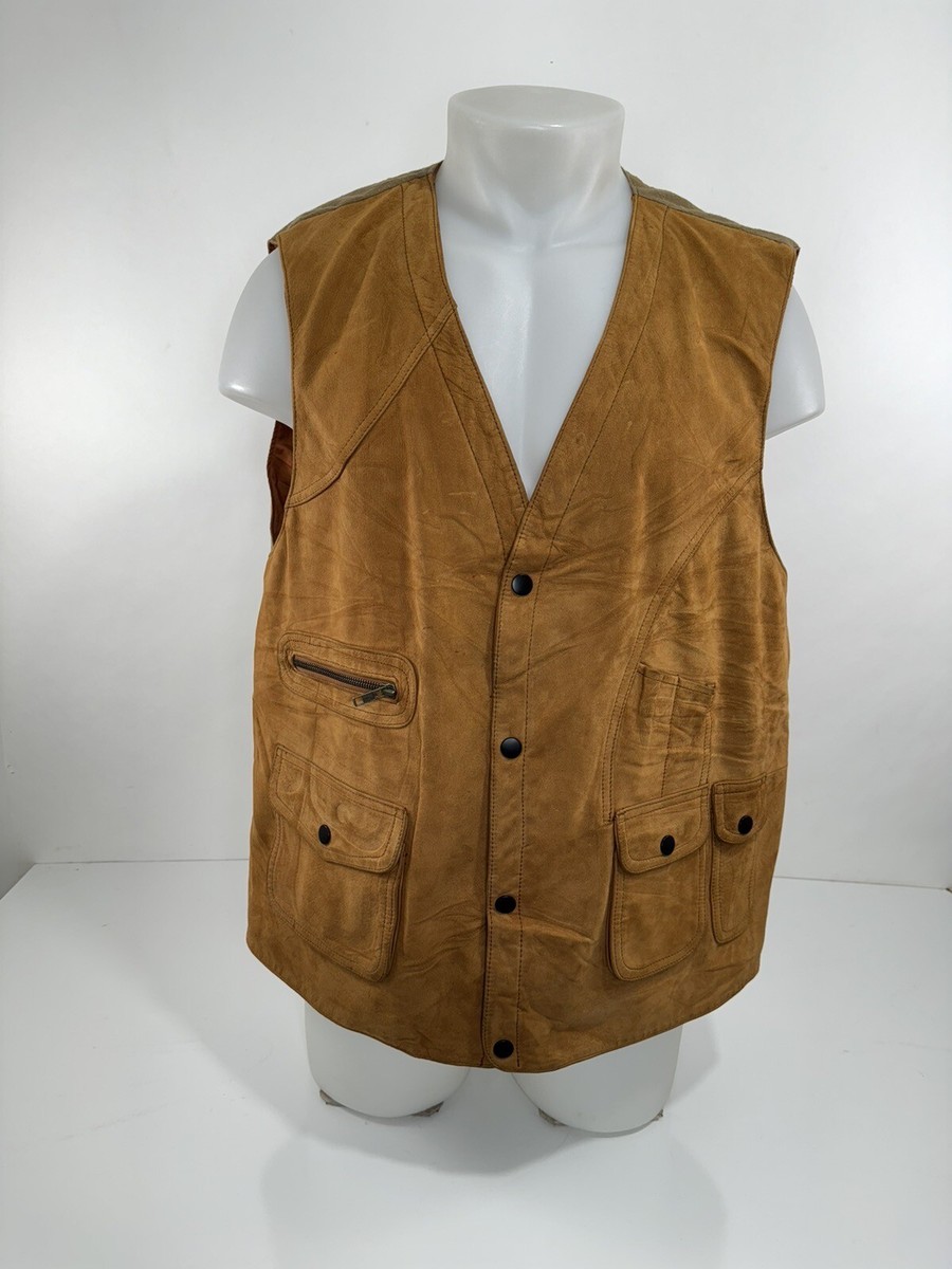 ORVIS - SUEDE LEATHER Mens L Utility Fishing Vest | eBay