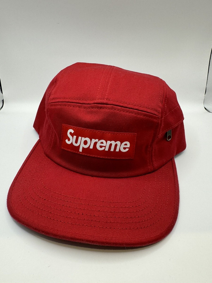 Supreme Side Zip Twill Camp Cap Red One Size S/S 15 2015 Pocket | eBay