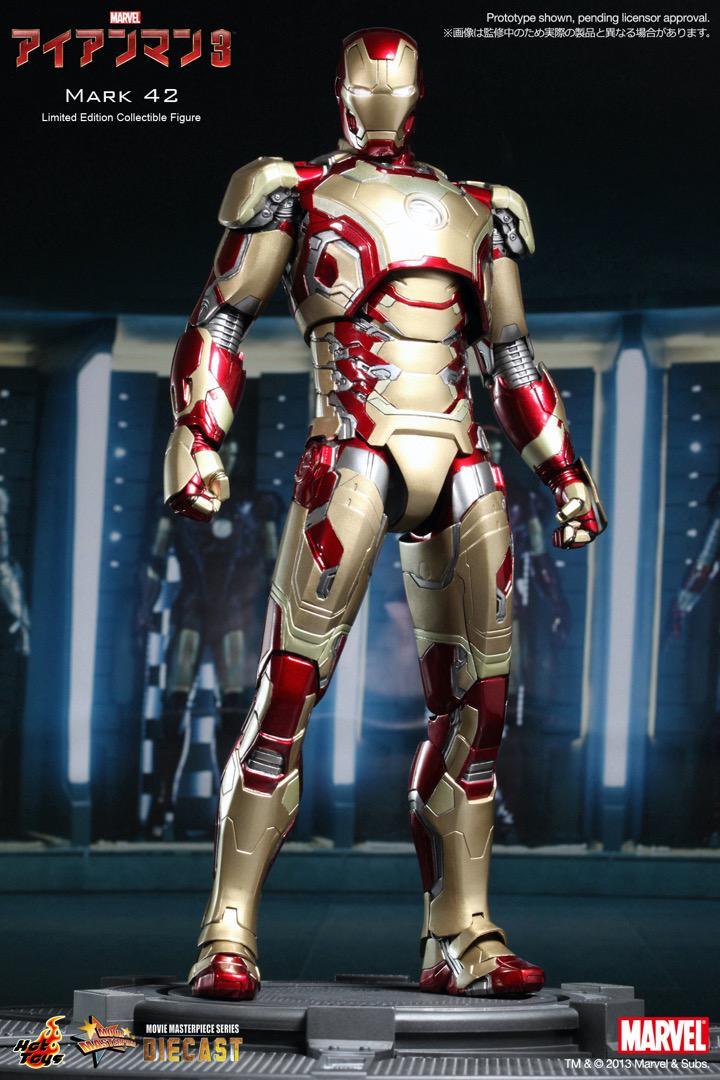 Iron Man 3 Mark 42 1/6 Figure Movie Masterpiece DIECAST HOT TOYS