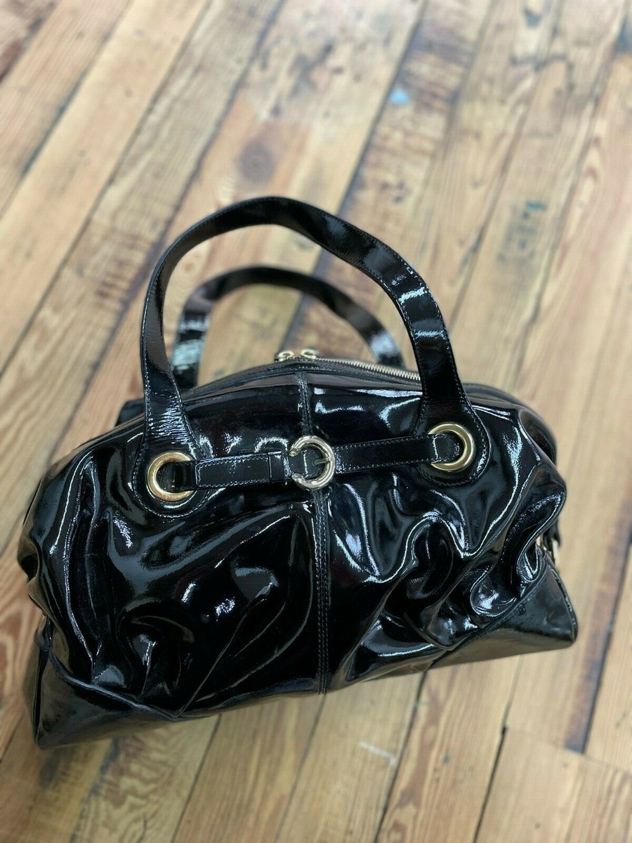 FRANCESCO BIASIA authentic Large tote satchel Handbag Black Patent