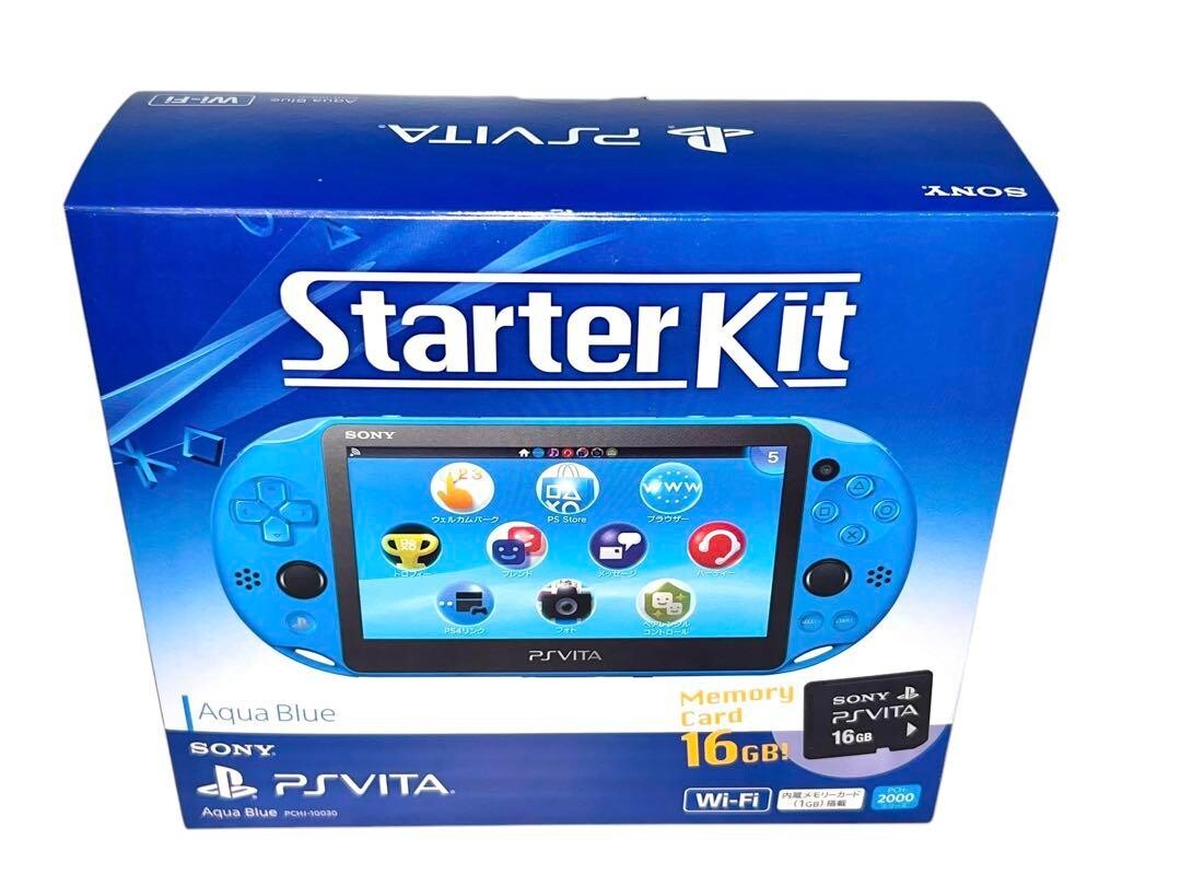 Sony PlayStation Vita Starter Kit Aqua Blue PCH-2000 New Dead