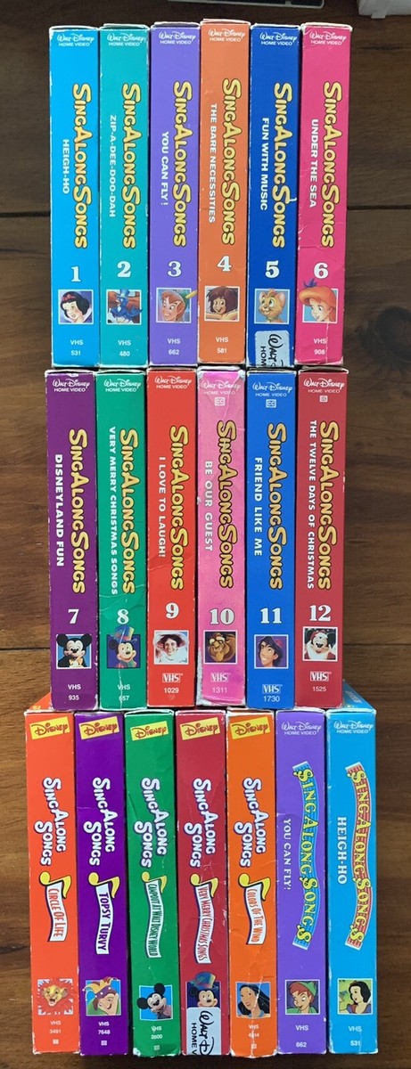 Lot Of 19 Disney Sing Along Songs VHS Volumes 1-12 Plus Xtras | eBay