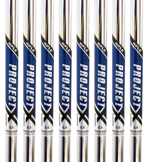PROJECT X RIFLE 5.5 FLIGHTED CHROME IRON SHAFT SET / Wedge Shaft