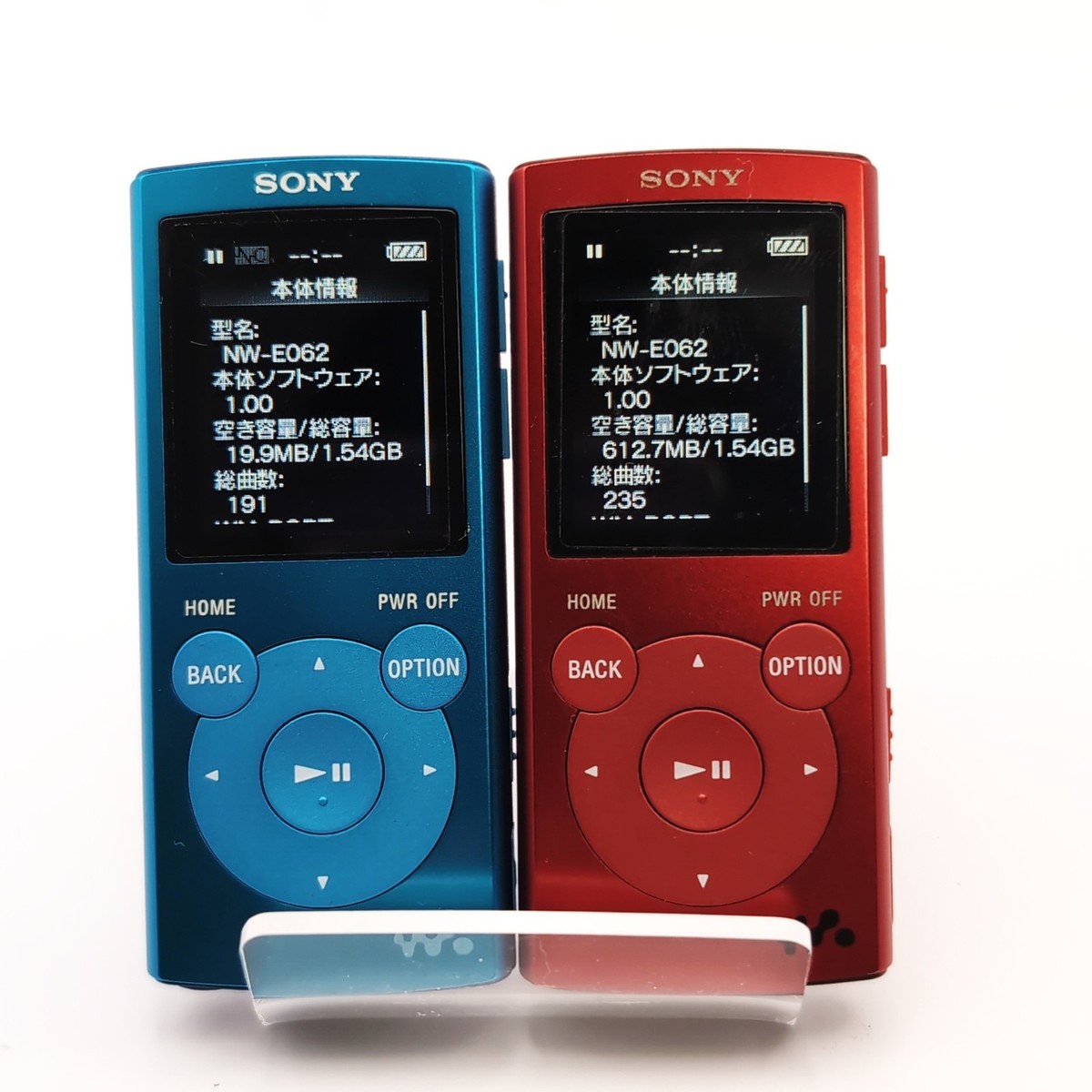 SONY NW-E062 Red/Blue 2GB Walkman MP3 Portable of set Music Player