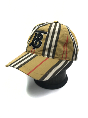 Burberry London Nova Check Cap Beige Cotton Baseball TB Icon Hat