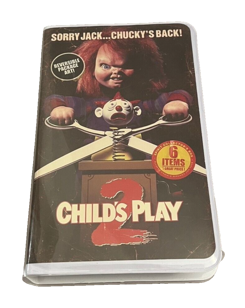 Spirit Halloween Child's Play 2 Chucky VHS COLLECTOR'S BOX 6 ITEMS