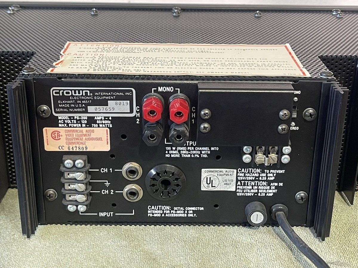 CROWN PS-200 パワーアンプ Crown PS-200 Power Amplifier | eBay