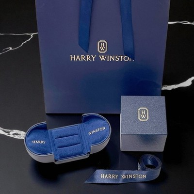 Harry Winston Genuine Double Pair Ring case Jewelry Box Jewelry