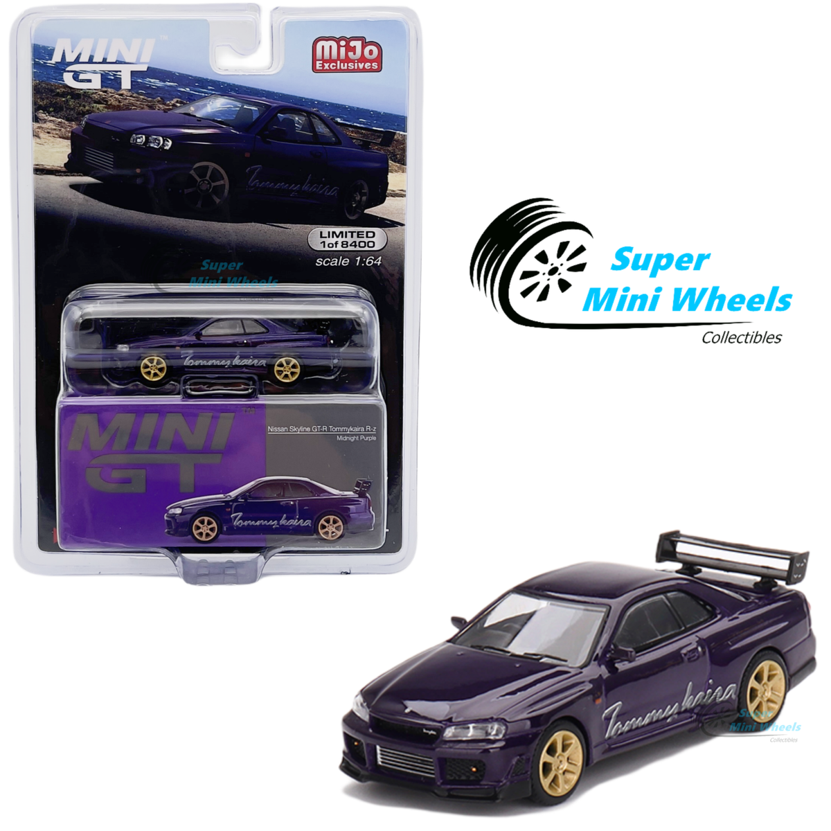Mini GT 1:64 Nissan GT-R (R34) Tommykaira R-z Midnight Purple #616