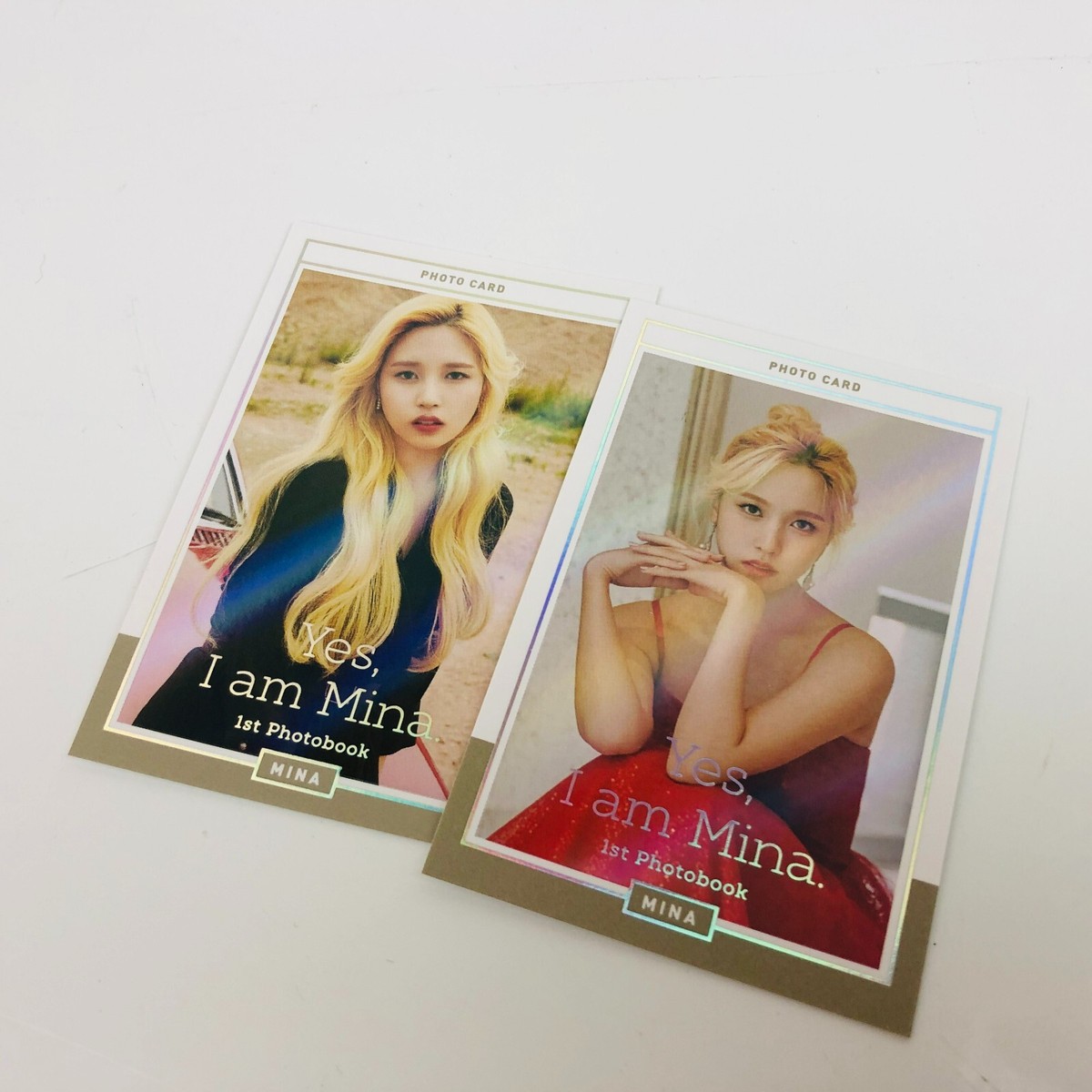 TWICE MINA 1st Photobook Yes, I am MINA Gray Ver 2 card with