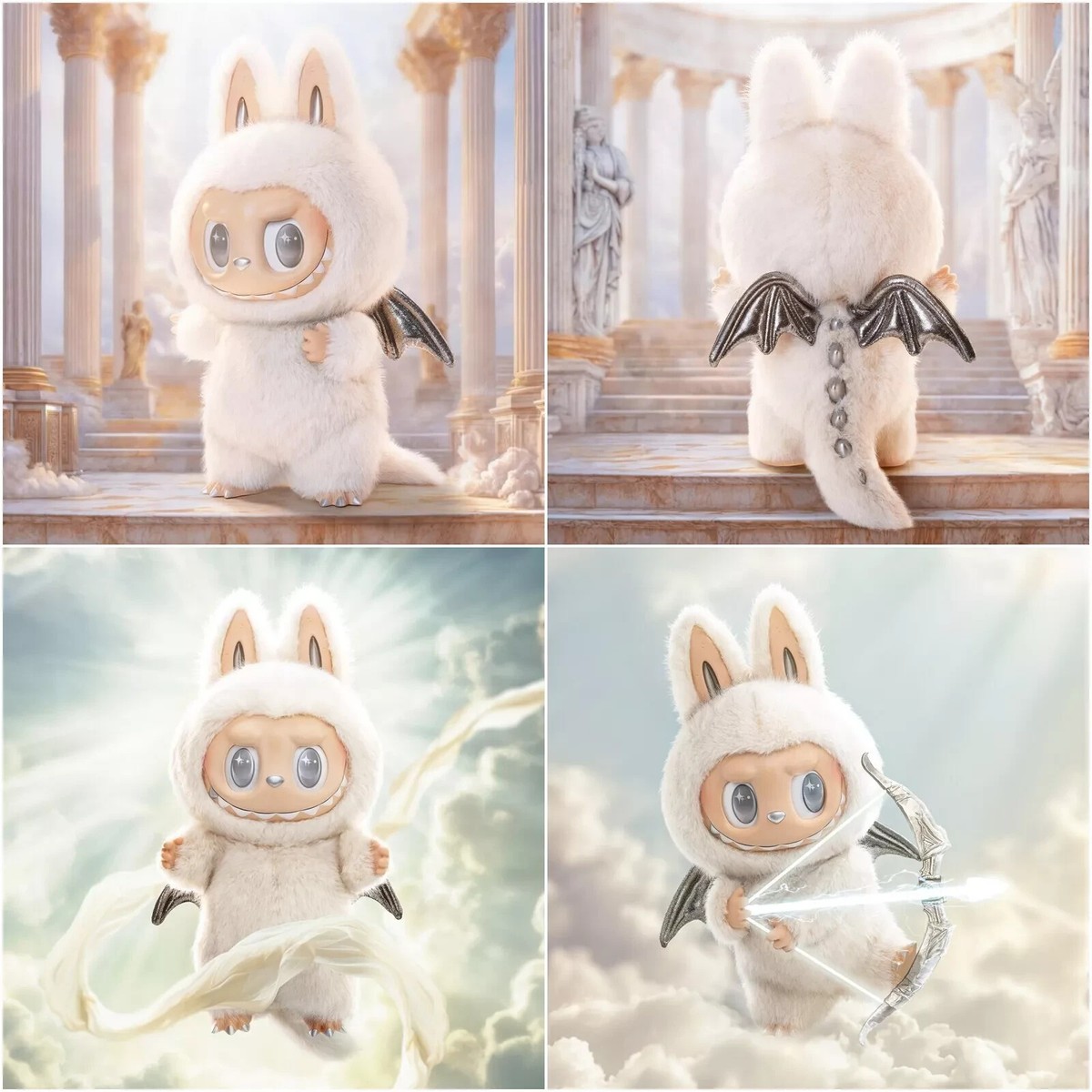 POP MART THE MONSTERS Angel in Clouds Labubu Vinyl Plush White