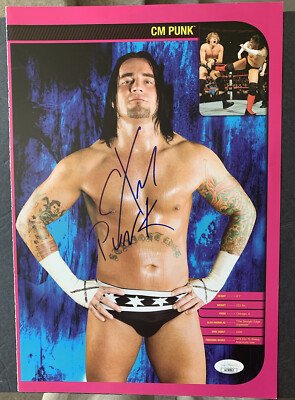 WWE signed Cm Punk program photo autographed wrestling JSA COA WWF
