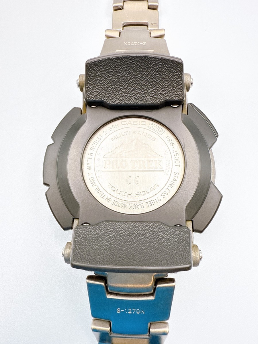 CASIO PROTREK PRO TREK PRW-2500T Titanium Band Qz Silver Watch in