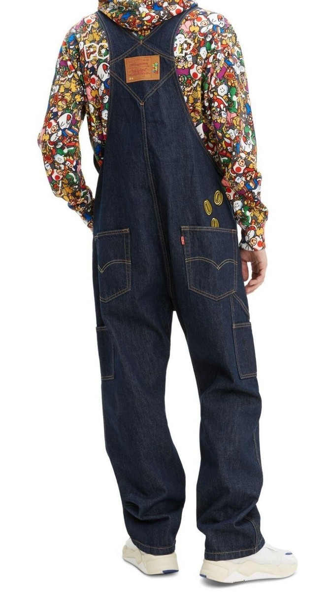 Levi´s X Super Mario Nintendo Men's Denim Dungaree Overalls Jeans