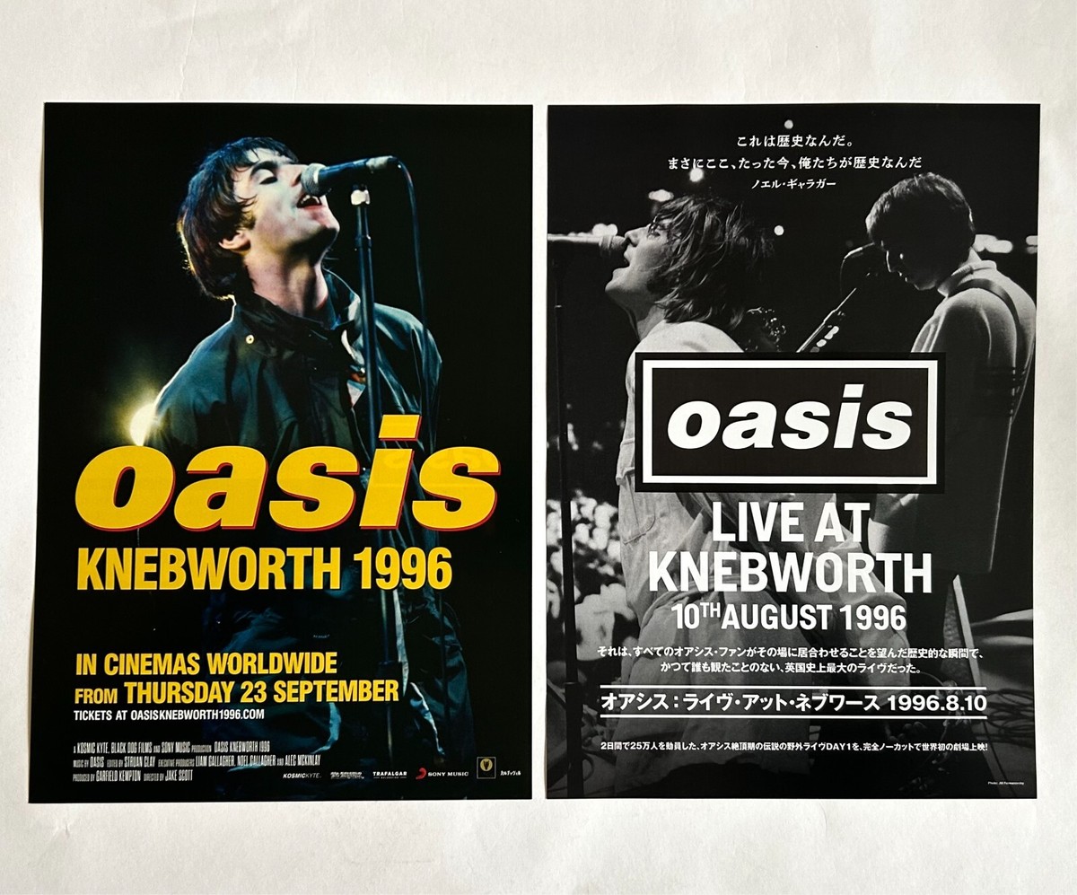 OASIS KNEBWORTH 1996 x2 JAPAN MOVIE FLYER MINI POSTER CHIRASHI