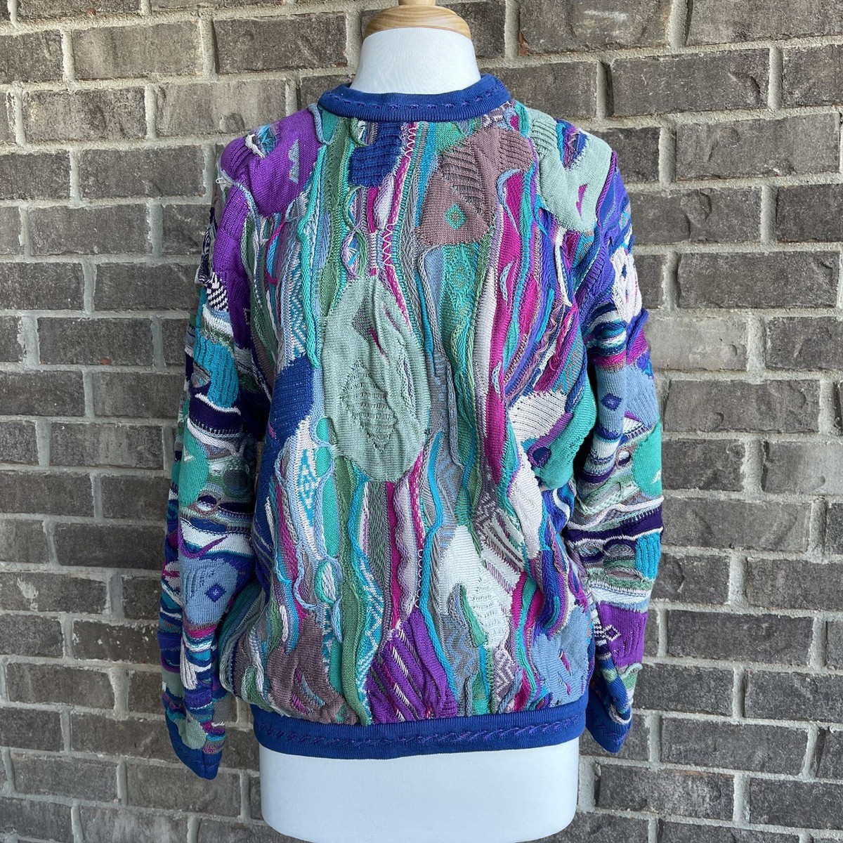 Coogi Australia M Classic Bold & Colorful Crew Sweater Multicolor