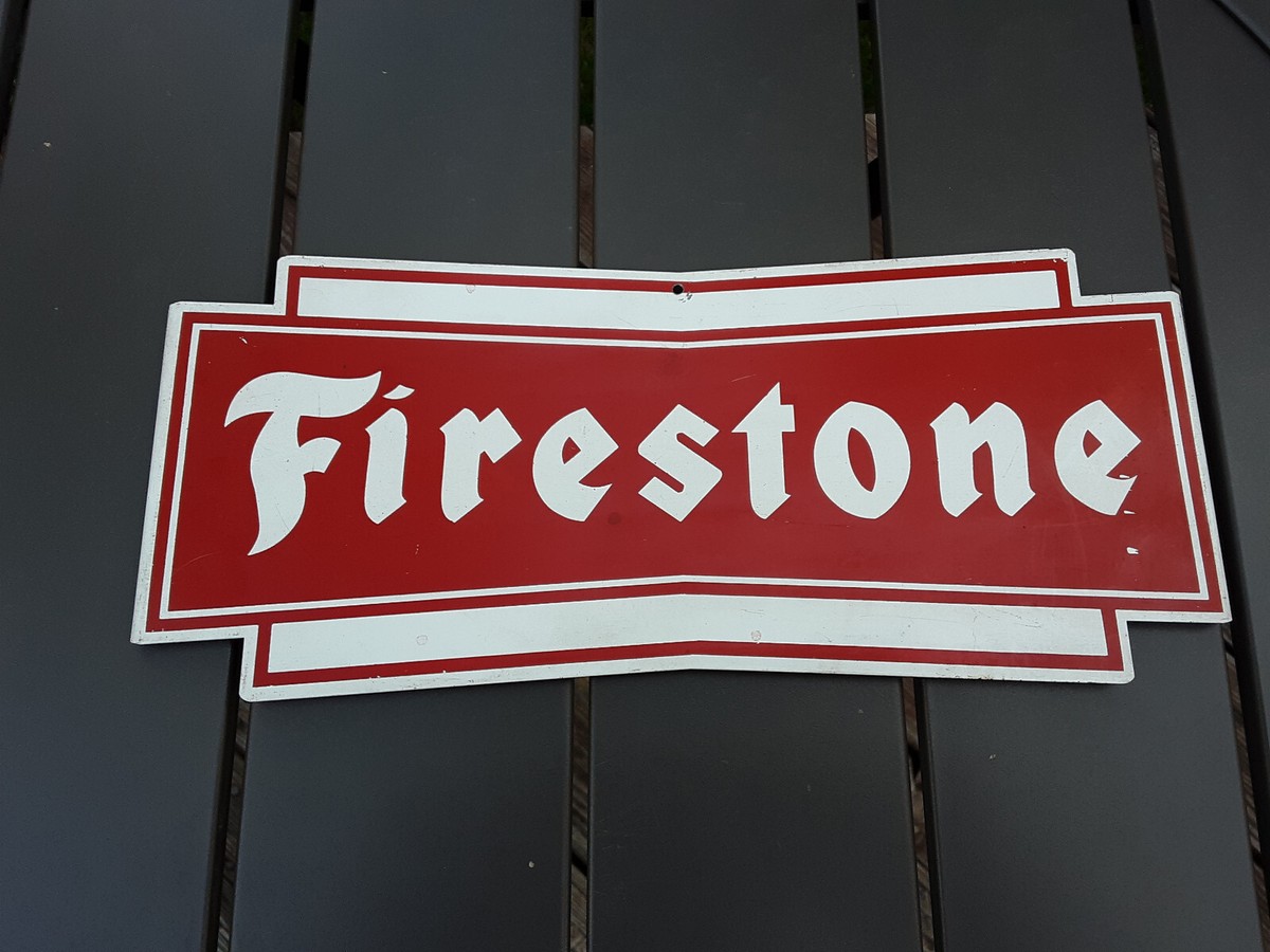 Vintage 50s Firestone Tire Sign  Matched Set | eBay