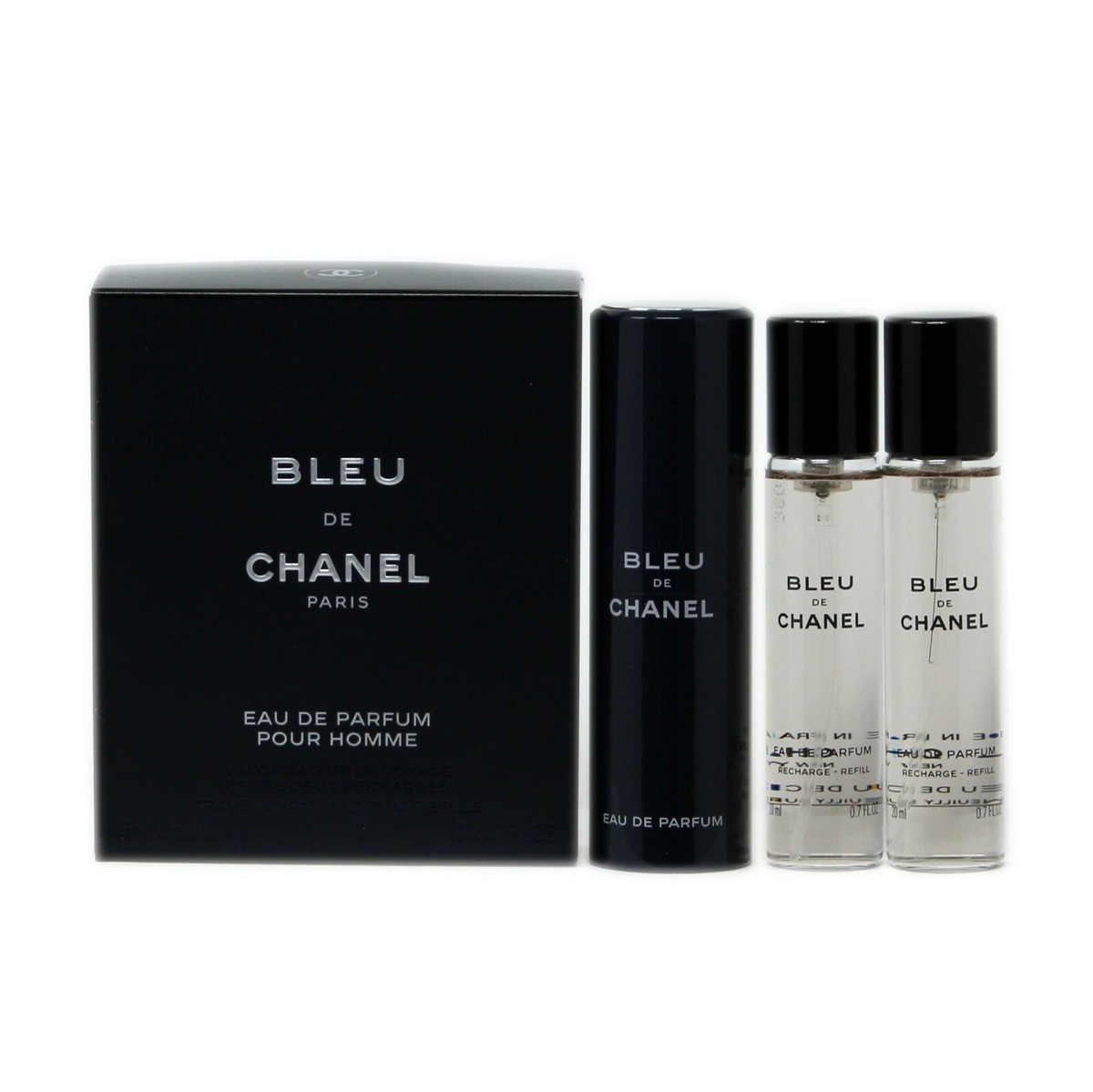 CHANEL BLEU DE CHANEL POUR HOMME EAU DE PARFUM TRAVEL SPRAY & TWO