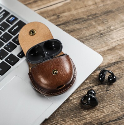 Huawei Freeclip Earphone Case Genuine Leather Storage Cover For