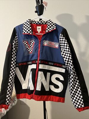 Authentic Vans Stylish UniqueCheck print womens bomber jacket Red