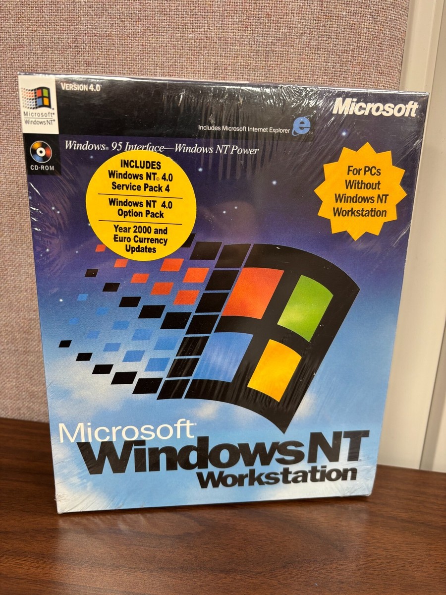 Microsoft Windows NT Workstation 4.0 CD Full Version Retail Box