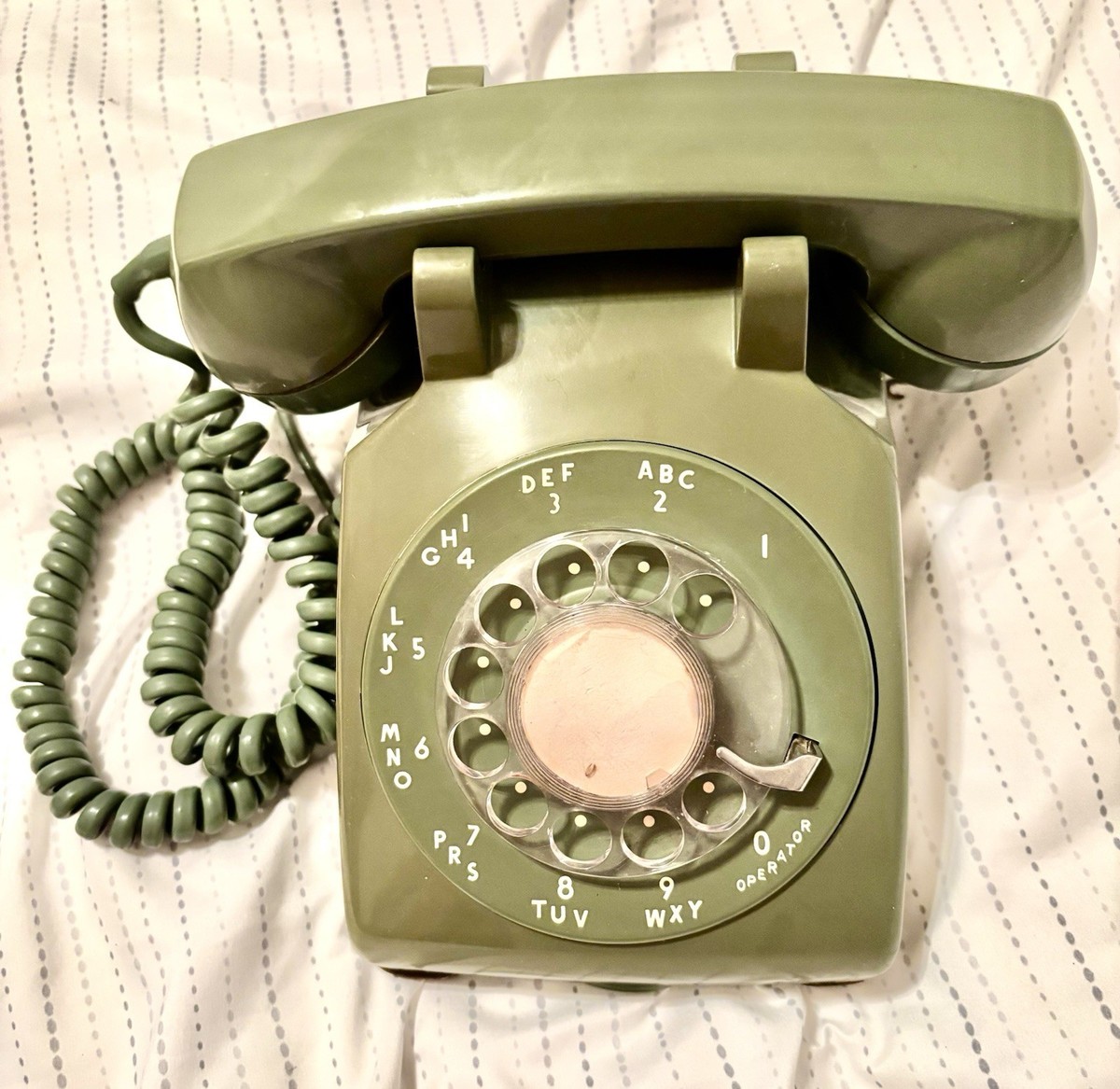Vintage Bell System Avocado Green Western Electric Company Rotary