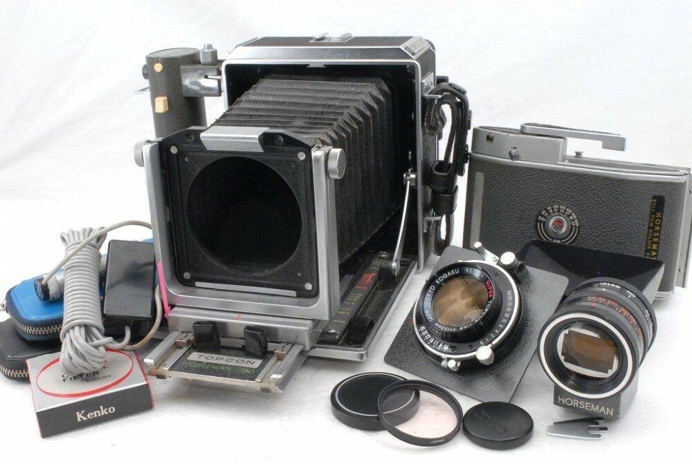 Topcon Horseman 760 Camera 150mm f 5.6 lens 8EX Holder zoom Finder