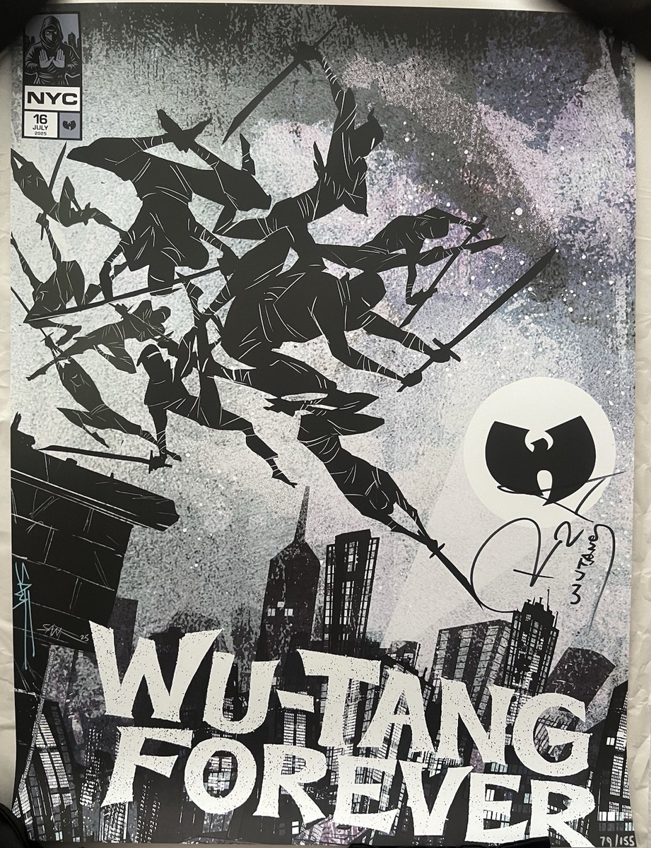 WU-TANG CLAN FOREVER POSTER NYC MSG SIGNED RZA & SANFORD GREENE 7