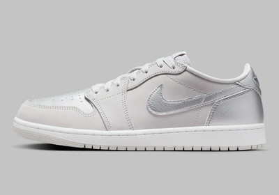 Size 13 - Air Jordan 1 Retro OG Low Metallic Silver for sale