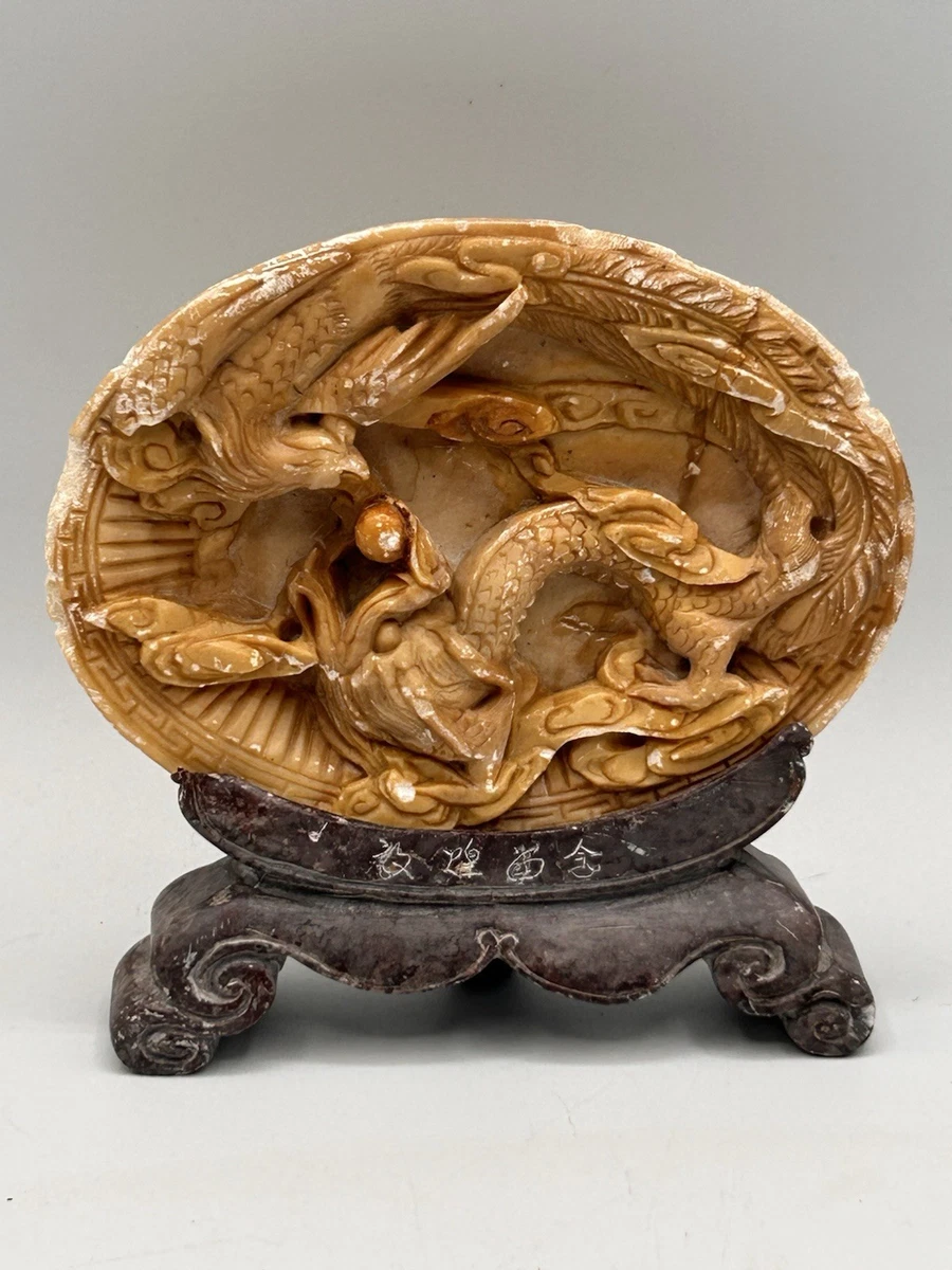 古董原始寿山石主中国风雕像、雕像| eBay