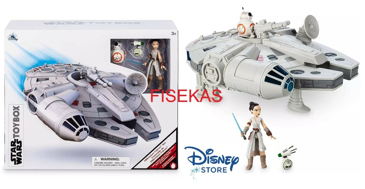 Star Wars Disney Store Millennium Falcon Play Set with Rey BB-8