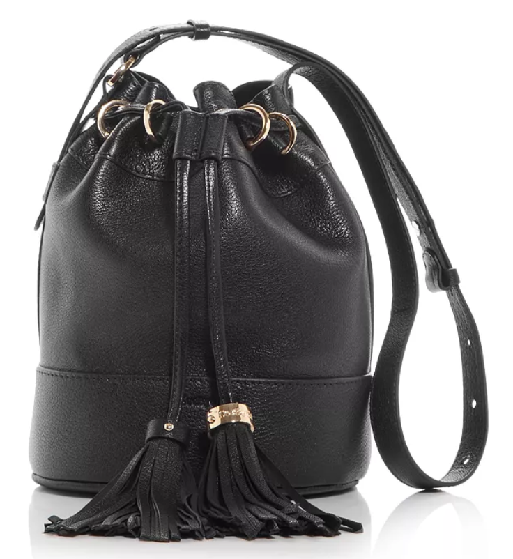 NEW See by Chloé Vicki Leather Bucket Bag BLACK | eBay