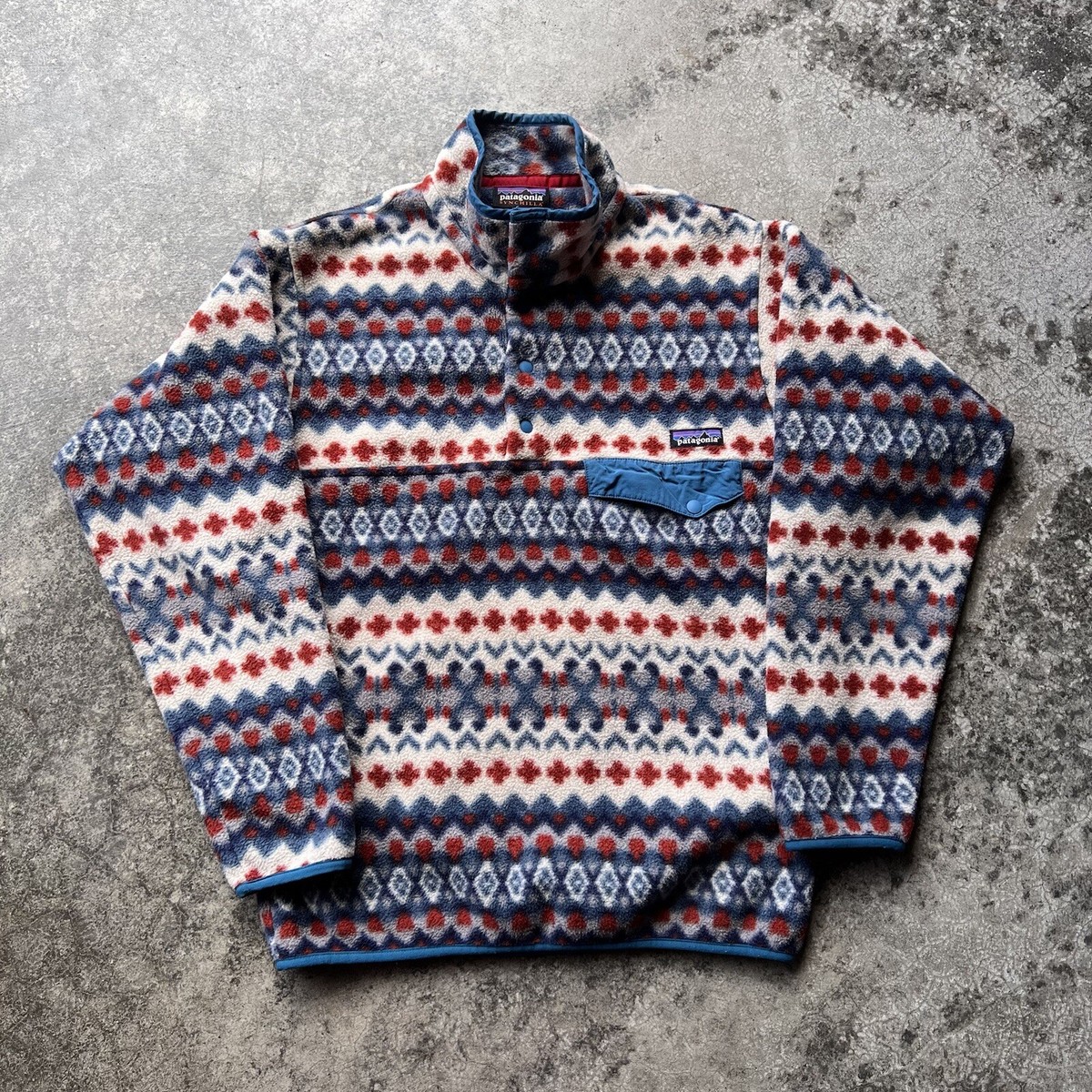 Patagonia Synchilla Snap T Pullover Aztec Pattern Fleece Mens Size