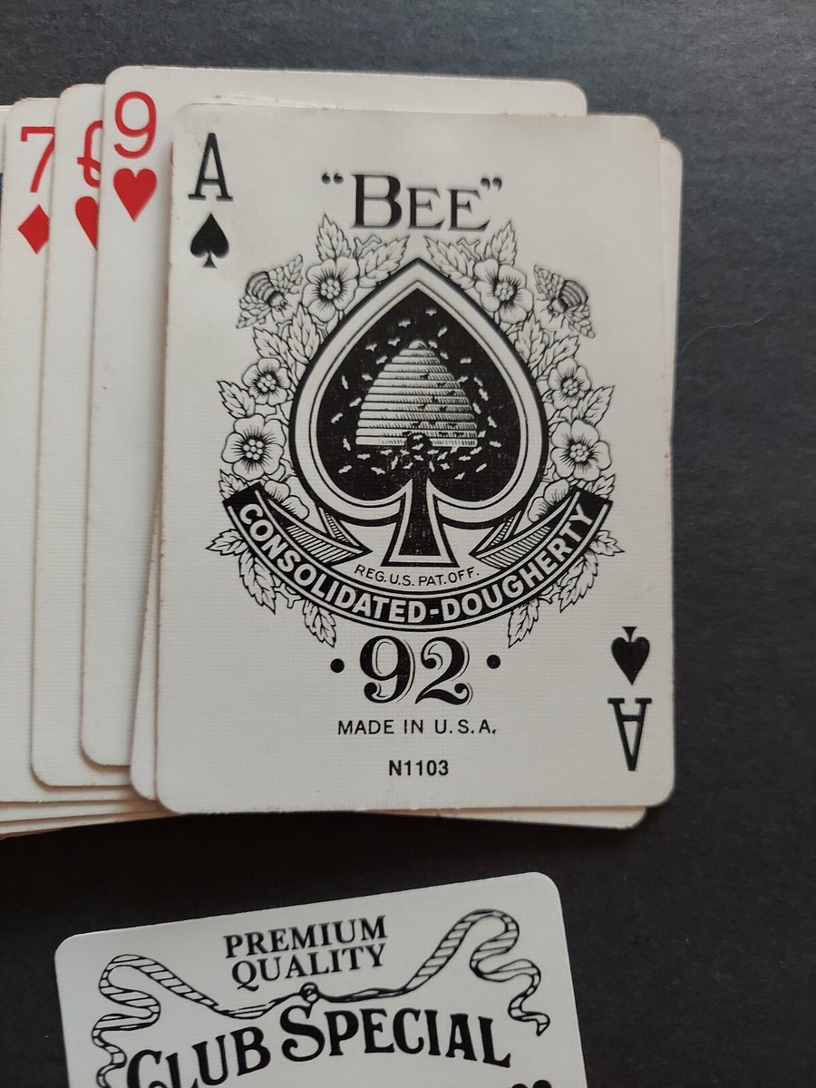 Vintage Bee Playing Cards No 92 - Diamond Back Club Special Red | eBay