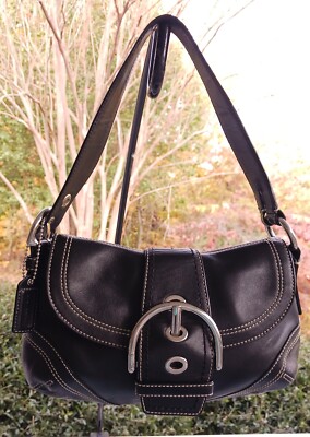 Coach 10316 Vintage SMALL Soho Black Leather Shoulder Bag w