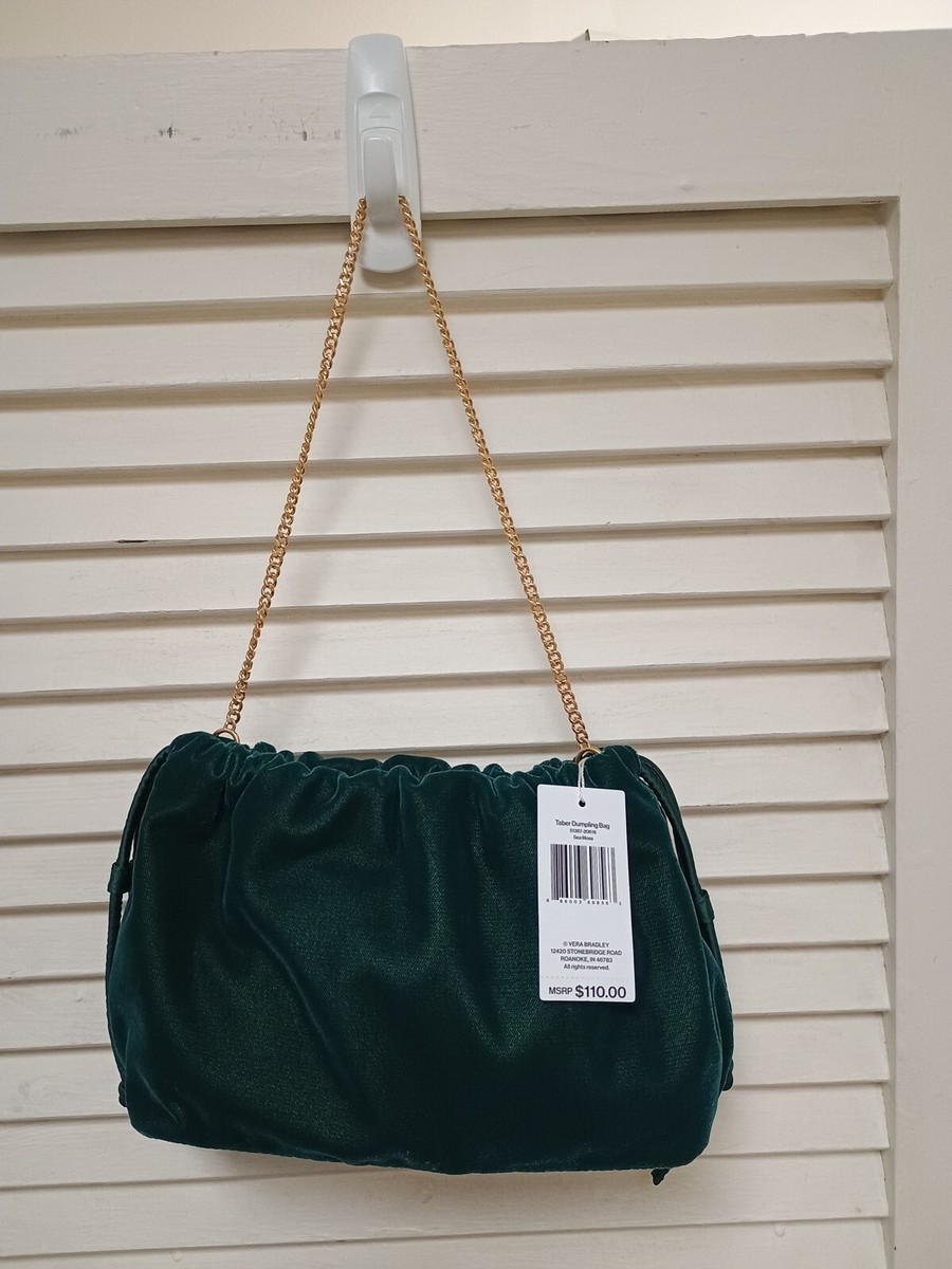 Vera Bradley Taber Dumpling Bag In Sea Moss Green Velvet | eBay