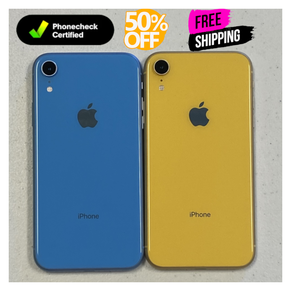 Apple iPhone XR - Black Yellow Blue - 64GB Unlocked Verizon