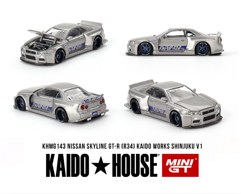 Kaido House x Mini GT Nissan GT-R R34 Kaido Works Shinjuku V1 #143