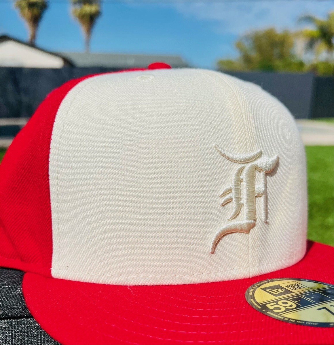 NEW ERA X FEAR OF GOD ESSENTIALS 59FIFTY CREAM & RED WOOL FITTED