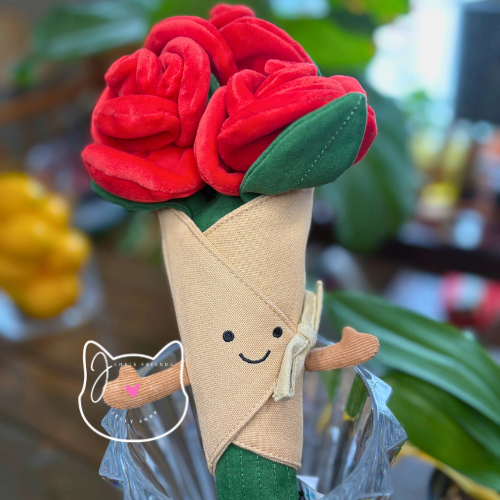 AUTHENTIC Jellycat AMUSEABLE ROSE BOUQUET New NWT Flower Red Soft