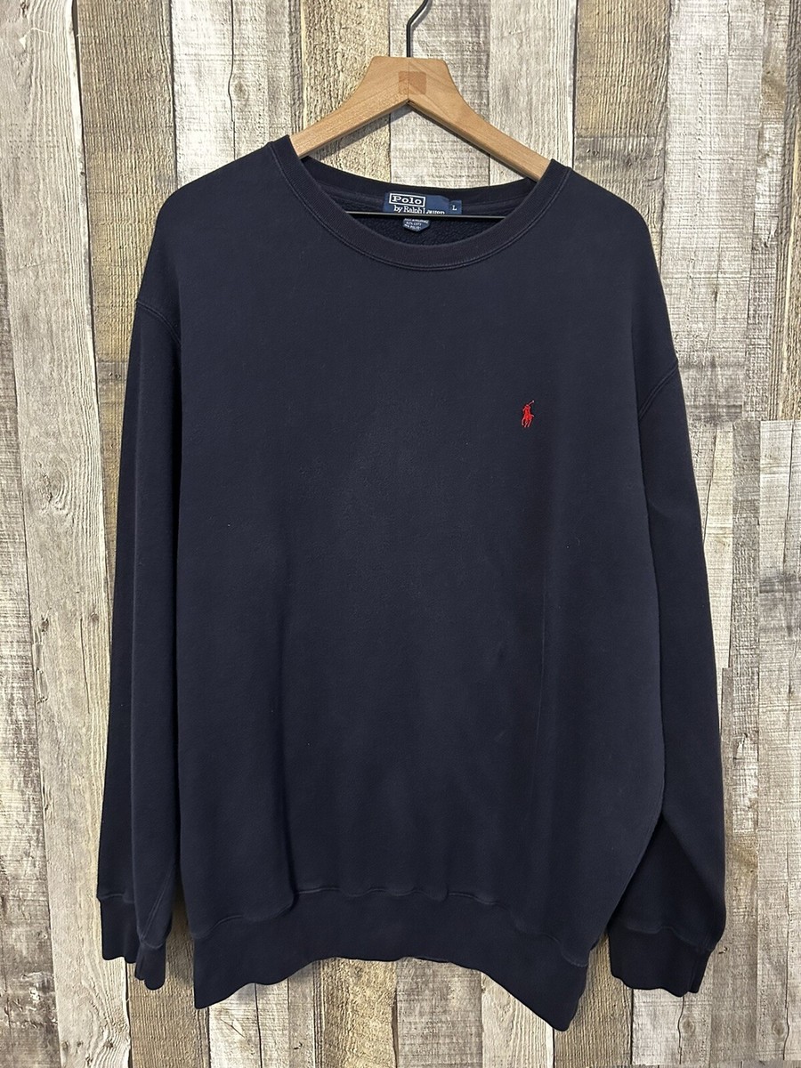 Vintage 90s Polo Ralph Lauren Navy Blue Essential Crewneck