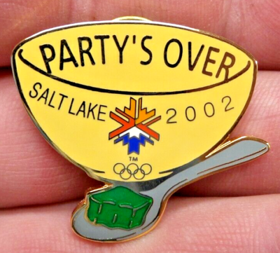 2002 SLC WINTER OLYMPICS GREEN JELLO PARTY'S OVER PIN #41 | eBay