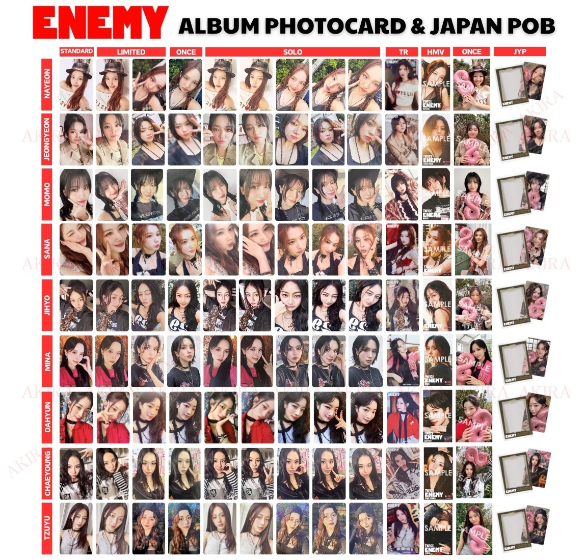 TWICE JAPAN 6th ALBUM ENEMY ALBUM PHOTO CARD JAPAN POB OFFICIAL | eBay