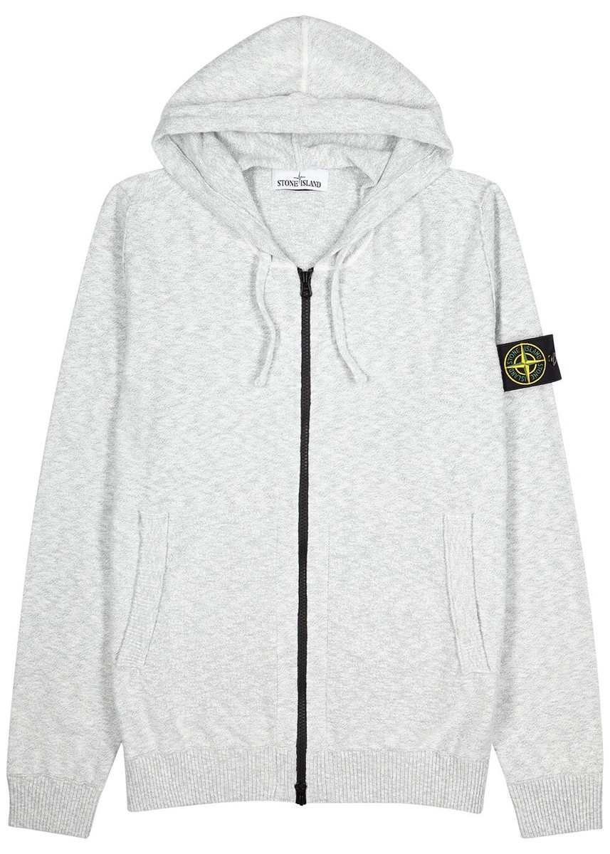 STONE ISLAND Hooded Knit Zipped Hoodie Marl Grey XL | eBay